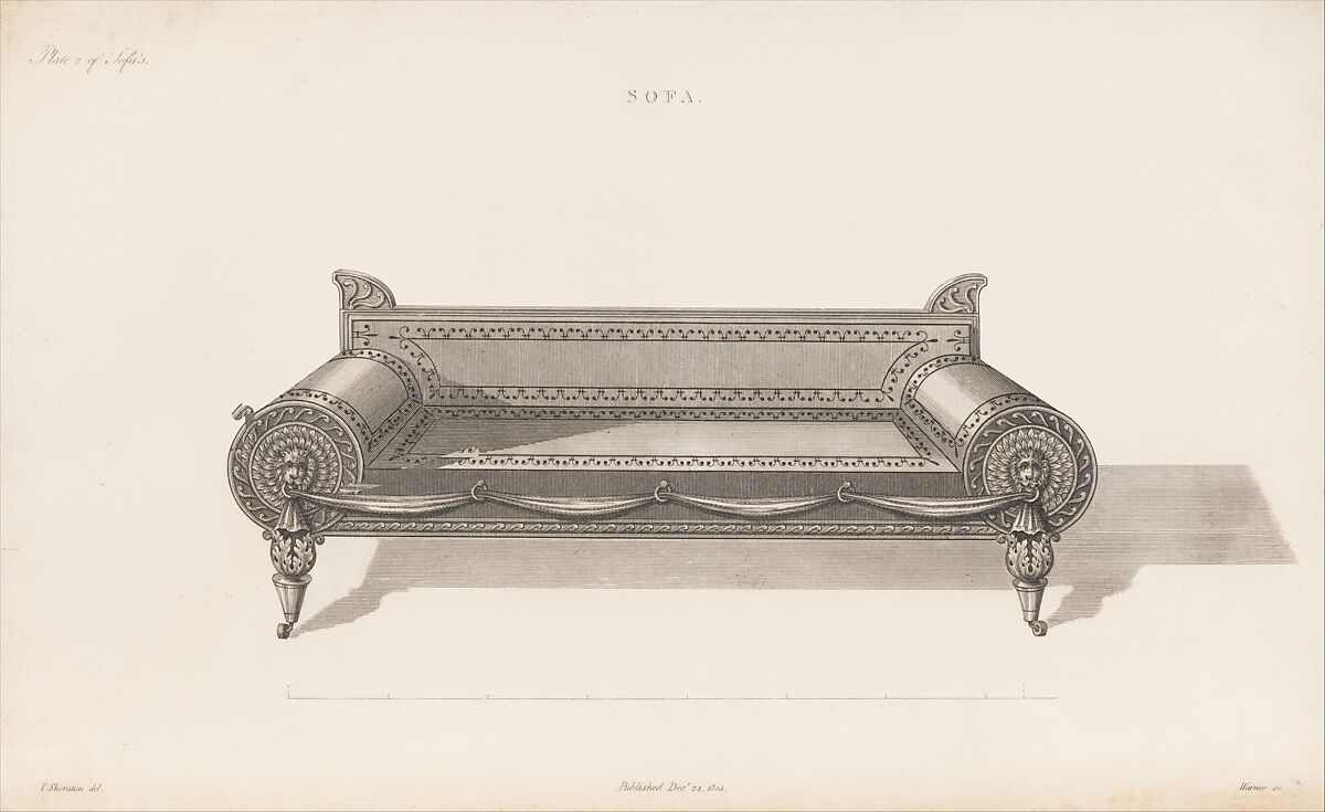 Hlavné dielo Thomasa Sheratona „The Cabinet-Maker and Upholsterer's Drawing-Book.“ 1791